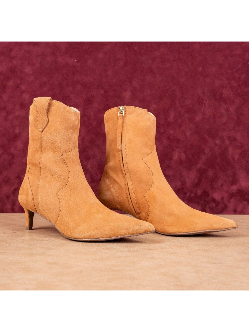 Seychelles Women Dallas Brown Suede Western Zip Ankle heel boots sz 8